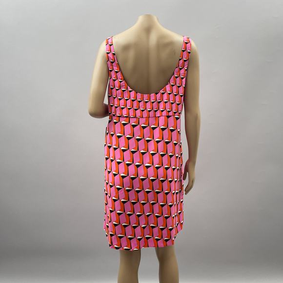 Diane Von Furstenberg x Target Dress Women 14 Pink 90s Shift Modern Geo Mini NWT - Picture 4 of 10